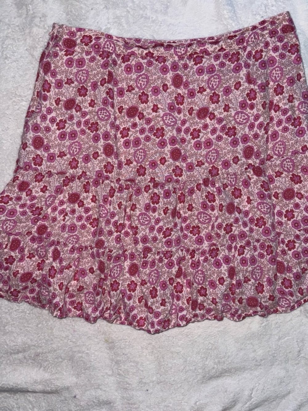 Old Navy Pink Floral Tiered Midi Skirt
